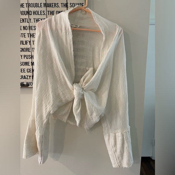 Newbury Kustom Aloha Beaches Cotton Frayed Tie Top - Picture 2 of 2